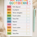 Modèle de planning quotidien imprimable avec des sections pour les activités de la journée