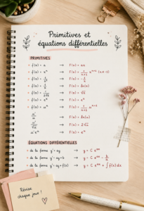 Illustration des primitives et équations différentielles en mathématiques