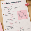 Image d'un tableau présentant une suite arithmétique avec des exemples.