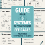 Élève en train de prendre des notes lors d'une séance d'étude, illustrant différentes méthodes de prise de notes.