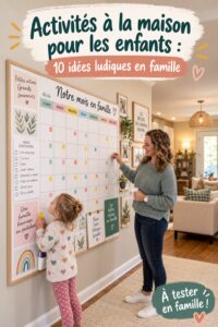 Activités familiaux engageantes à faire à la maison avec les enfants, incluant jeux et projets créatifs.