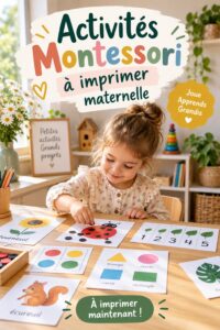 Enfants jouant avec des feuilles d'activités Montessori imprimables.