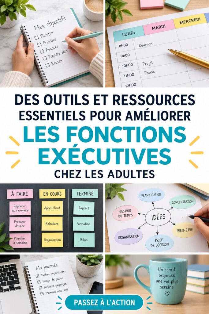 Un adulte utilisant des outils pour améliorer son fonctionnement exécutif