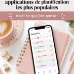 Un écran de smartphone montrant une application de planification avec un calendrier et des tâches.