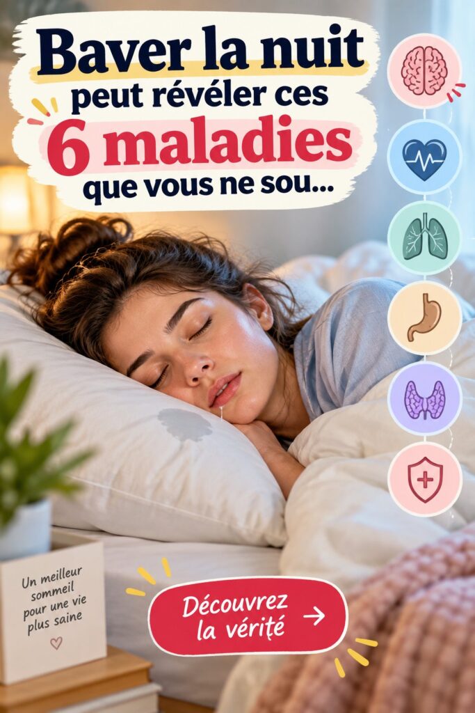 Image représentant une personne endormie avec bave, symbolisant l'aspect santé de la bave nocturne.