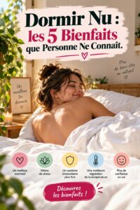 Personne dormant paisiblement nu dans un lit confortable