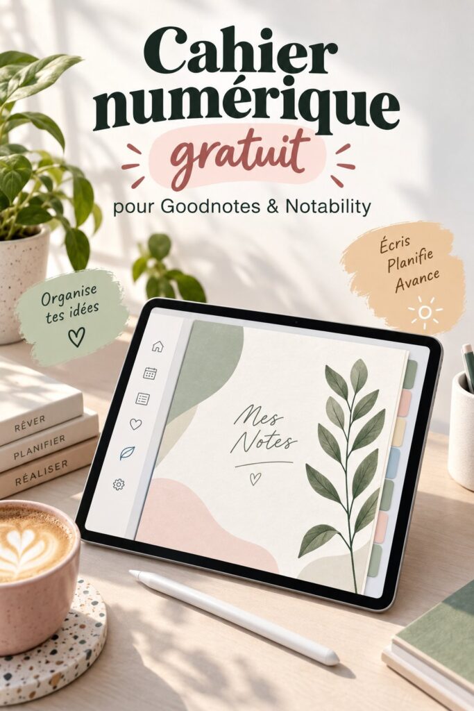 Cahier numérique gratuit sur un fond épuré, idéal pour les révisions scolaires.