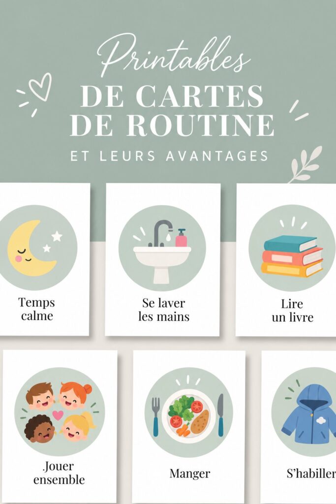 Une collection de cartes de routine à imprimer pour organiser la vie de famille