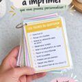 Exemple de cartes de tâches imprimables avec des illustrations ludiques pour enfants.