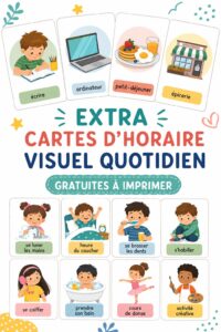 Modèle de cartes visuelles gratuites pour emploi du temps familial