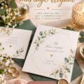 Un exemple de carton d'invitation mariage élégant avec un design floral raffiné.