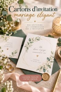 Un exemple de carton d'invitation mariage élégant avec un design floral raffiné.
