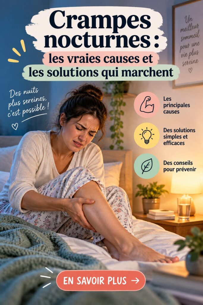 Personne se tenant la jambe à cause de crampes nocturnes
