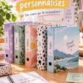 Classeur scolaire personnalisé avec des décorations colorées pour enfants.