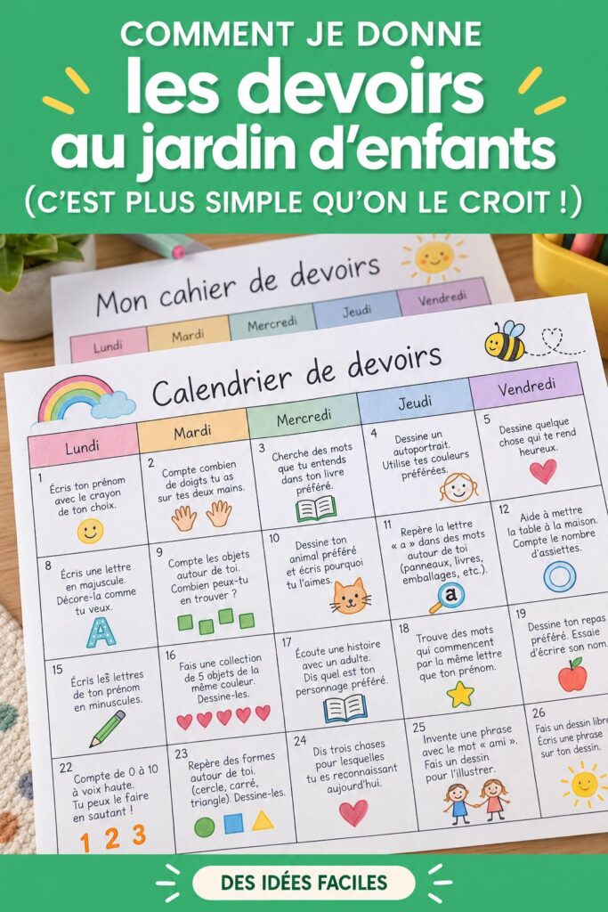 Un enseignant aide des enfants en maternelle à faire leurs devoirs avec des activités ludiques.