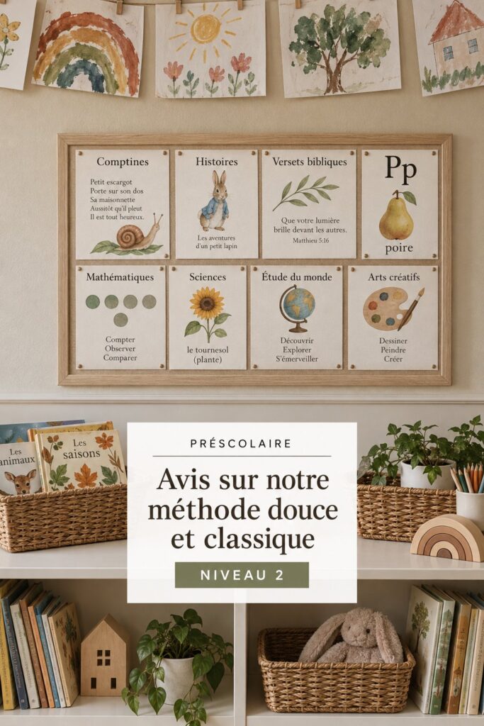 Illustration du programme Gentle Classical Preschool niveau 2 avec des enfants en train d'apprendre