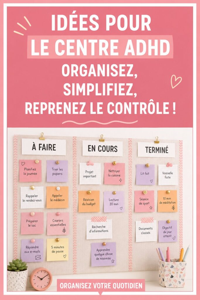 Espace de travail organisé pour un enfant avec TDAH, avec bureaux et outils d'apprentissage