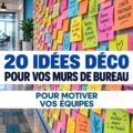 Un bureau moderne avec des panneaux muraux inspirants et colorés.
