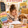 Enfants jouant ensemble à un jeu éducatif d'écriture