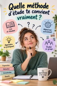 Un étudiant utilisant une méthode d'étude adaptée à son style d'apprentissage.