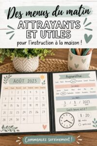 Un beau petit-déjeuner avec des pancakes, des fruits et du sirop, parfait pour l'école à la maison.
