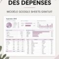 Capture d'écran d'un modèle de suivi de dépenses dans Google Sheets.