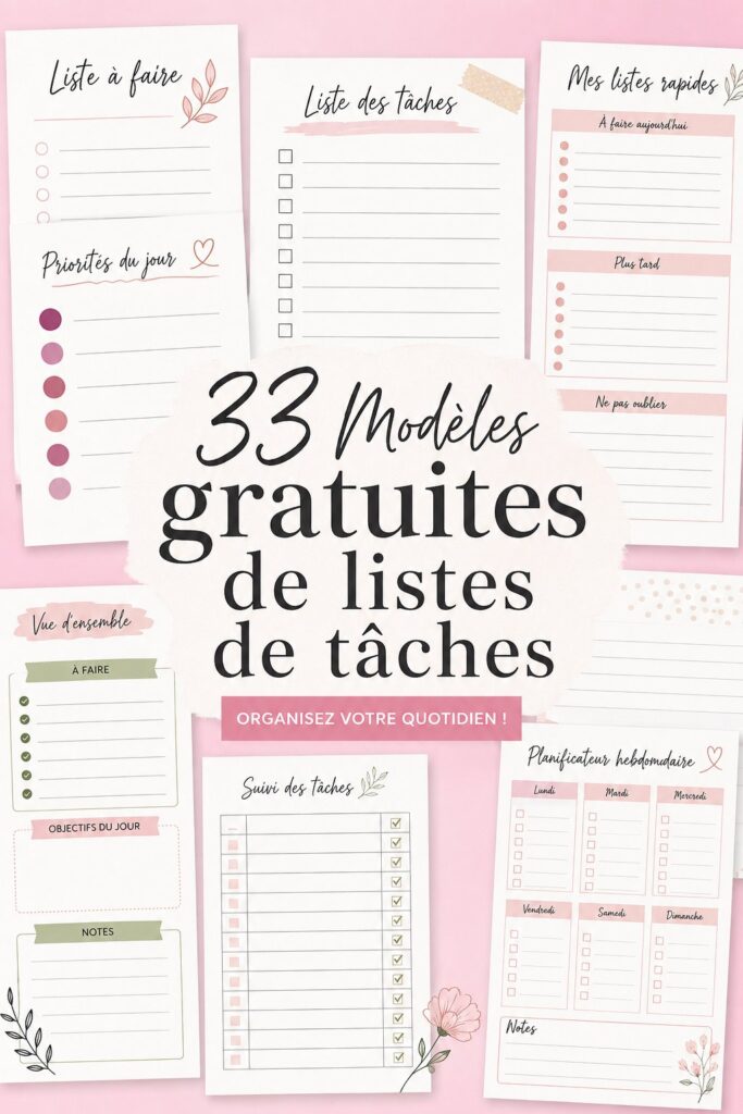 Modèle gratuit de liste de tâches ludique et coloré à imprimer pour toute la famille.