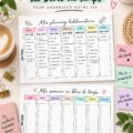 Tableau de modèles de planification à imprimer pour la famille