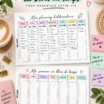 Tableau de modèles de planification à imprimer pour la famille