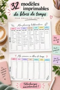 Tableau de modèles de planification à imprimer pour la famille