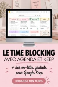 Capture d'écran de Google Calendar montrant un emploi du temps organisé pour une journée
