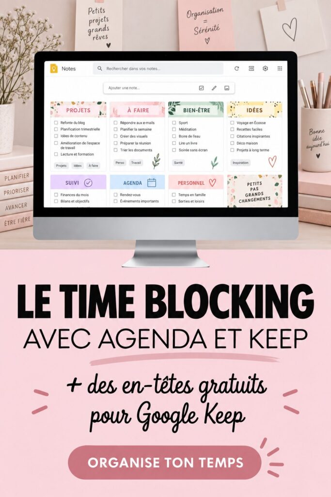 Capture d'écran de Google Calendar montrant un emploi du temps organisé pour une journée