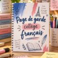 Page de garde colorée et créative pour le collège