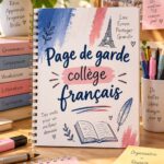 Page de garde colorée et créative pour le collège