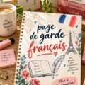 Une page de garde colorée et créative pour un cours de français