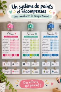 Système de points et récompenses pour améliorer le comportement enfantin