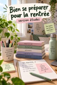 Étudiante prenant des notes pour se préparer à la rentrée scolaire dans un environnement calme.