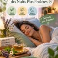Illustration d'une chambre paisible favorisant un sommeil sans sueurs nocturnes