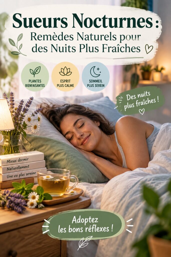 Illustration d'une chambre paisible favorisant un sommeil sans sueurs nocturnes