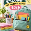 Fournitures scolaires organisées pour la rentrée 2025 sur un bureau.