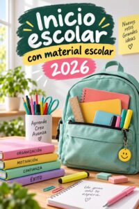 Fournitures scolaires organisées pour la rentrée 2025 sur un bureau.