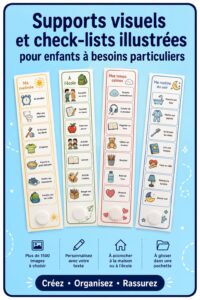 Supports visuels colorés pour aider des enfants avec des difficultés d'apprentissage