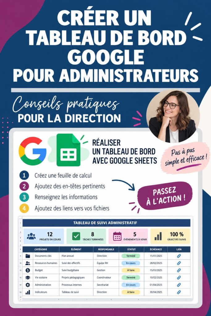 Un exemple de tableau de bord Google sur un écran d'ordinateur, affichant des données administratives.