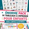 Tableaux éducatifs imprimables colorés pour l'apprentissage des enfants