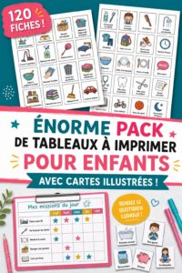 Tableaux éducatifs imprimables colorés pour l'apprentissage des enfants