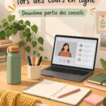 Un élève concentré sur son ordinateur pendant un cours en ligne.