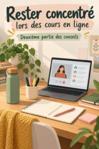 Un élève concentré sur son ordinateur pendant un cours en ligne.