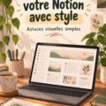 Capture d'écran d'une page Notion personnalisée avec des couleurs attrayantes et des images inspirantes.