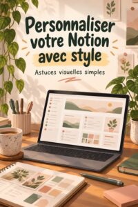 Capture d'écran d'une page Notion personnalisée avec des couleurs attrayantes et des images inspirantes.