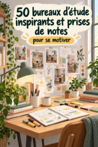 Un bureau d'études bien organisé avec des fournitures et décorations inspirantes